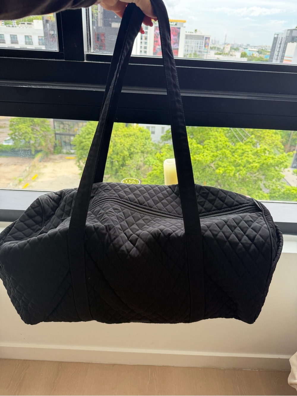 Vera Bradley Quilted Black Travel Duffel